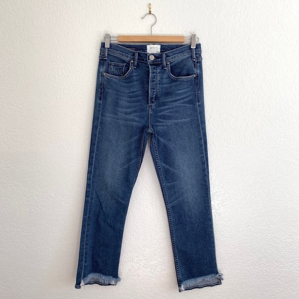 McGuire Valletta Straight Jeans Step Hem Button Fly Anthropologie Medium Wash 29